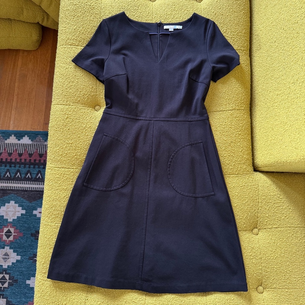 Boden pointe knit black Shift Dress size  10